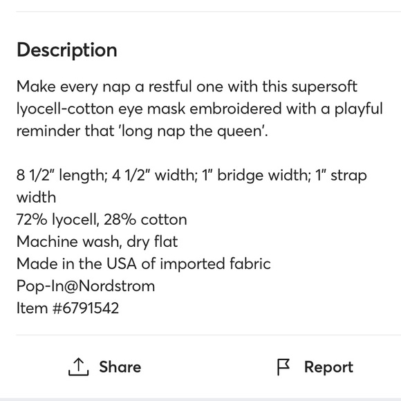 Brand New in Box, 41 Winks, Sleep Mask “Nap Queen” from Nordstrom. - Picture 2 of 10